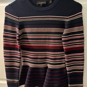 Ted Baker sweater, new without tags. Navy background color.